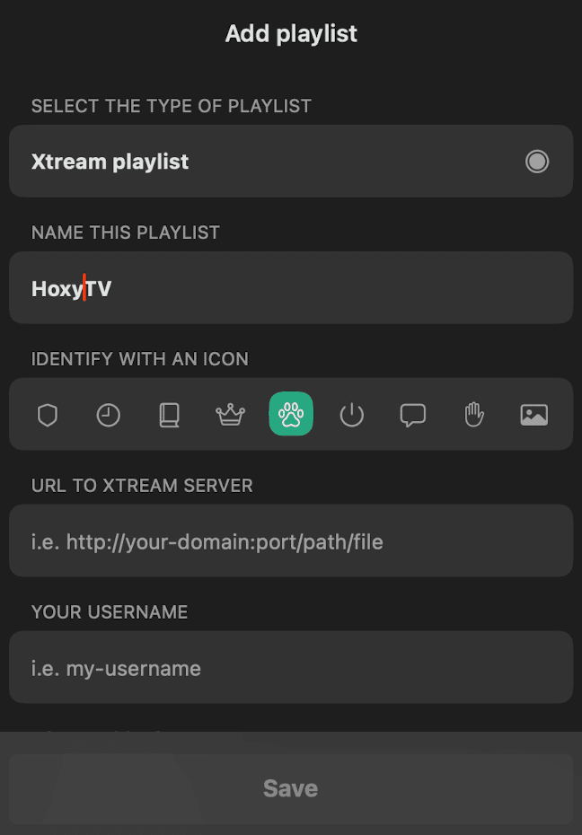 UHF Xtream Codes playlist form